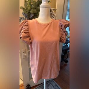 Express Blush Ruffle Sleeve Tee